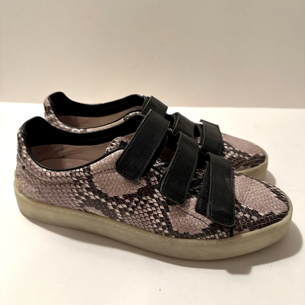 Rag & Bone Snakeskin and Black Kent Velcro Low Sneaker - Size 39